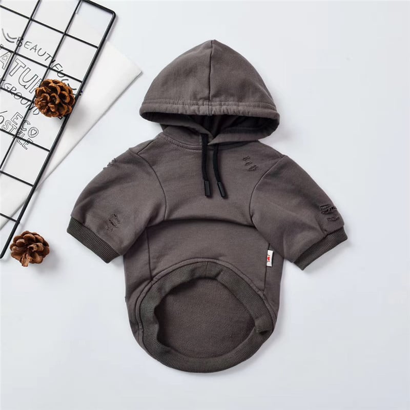 Dog Hoodie with Solid Color and Two-Legged Design
