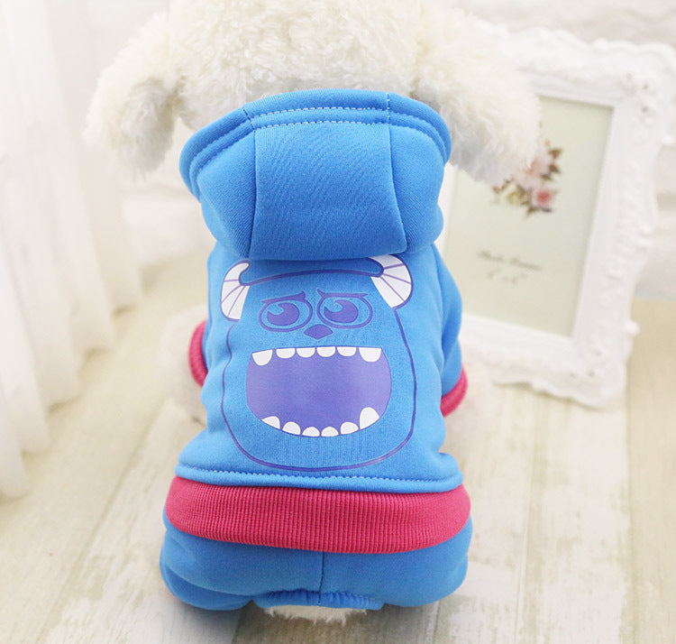 Dog Hoodie with Four Legs for Fall/Winter (Minions)